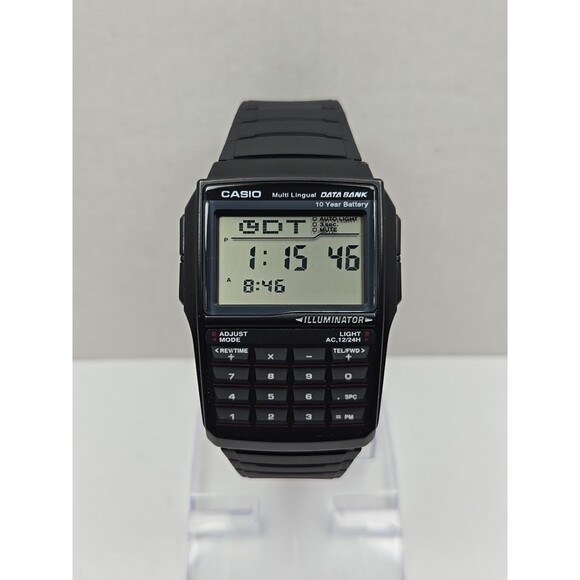 Casio DBC 32 Databank Calculator Illuminator 13 Language New Battery Watch Black - Picture 1 of 12
